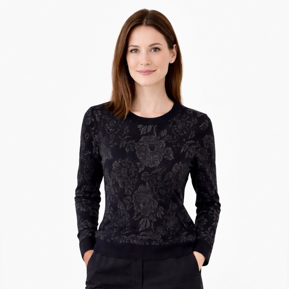 Ann Taylor Sweaters - Ann Taylor Black and Gray Crewneck Sweater